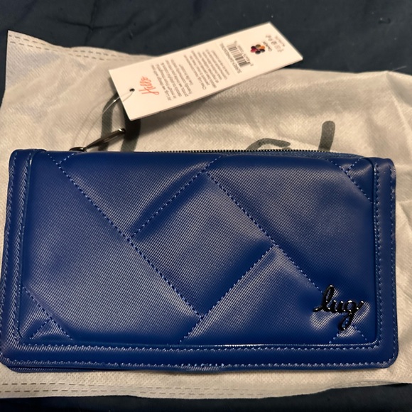 Lug Surrey Satin Luxe VL RFID Wallet in Sapphire Blue - Picture 5 of 8